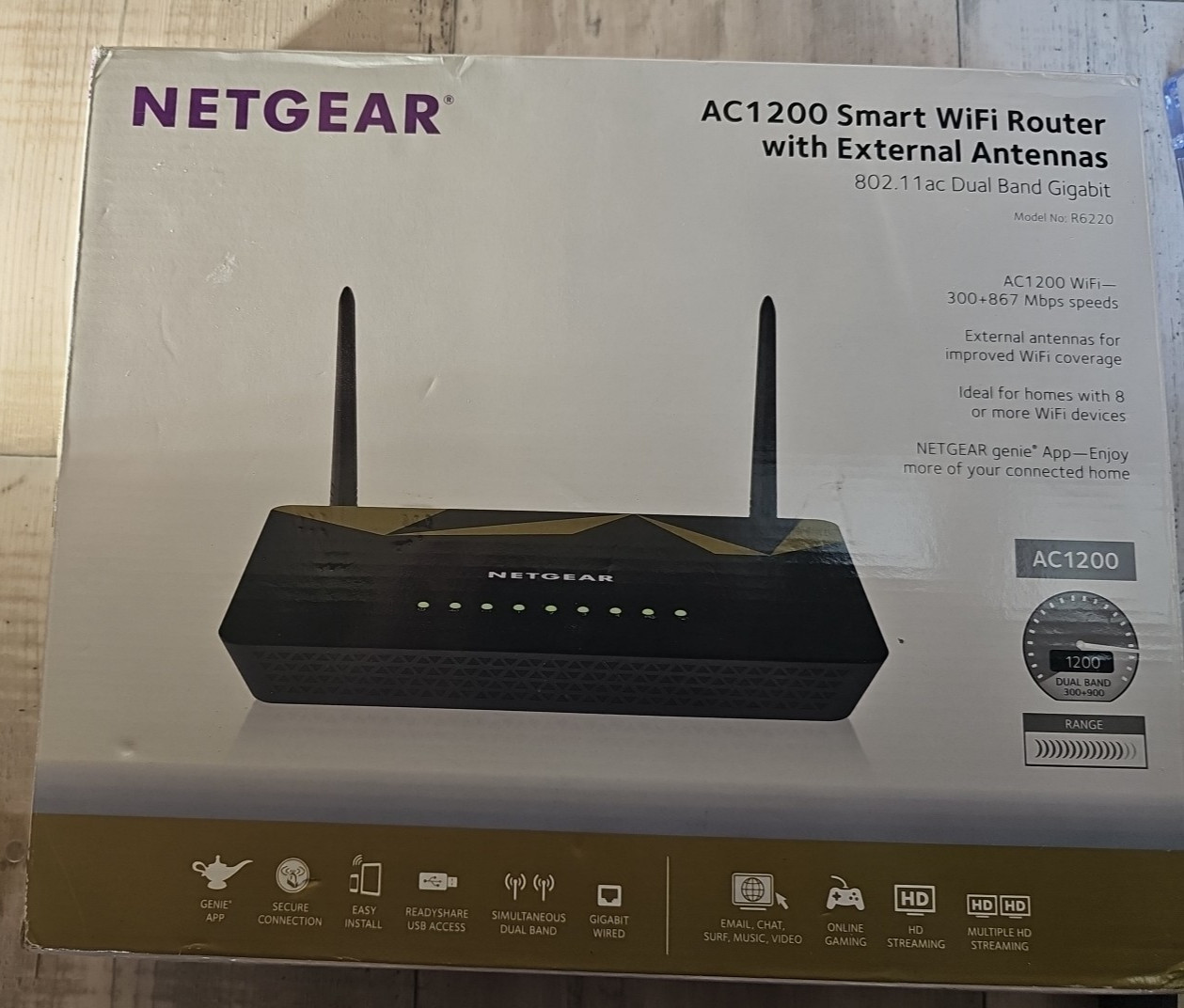 🖧 Netgear R6220 AC1200 Smart WiFi Router Dual Band Gigabit – Tested & Working