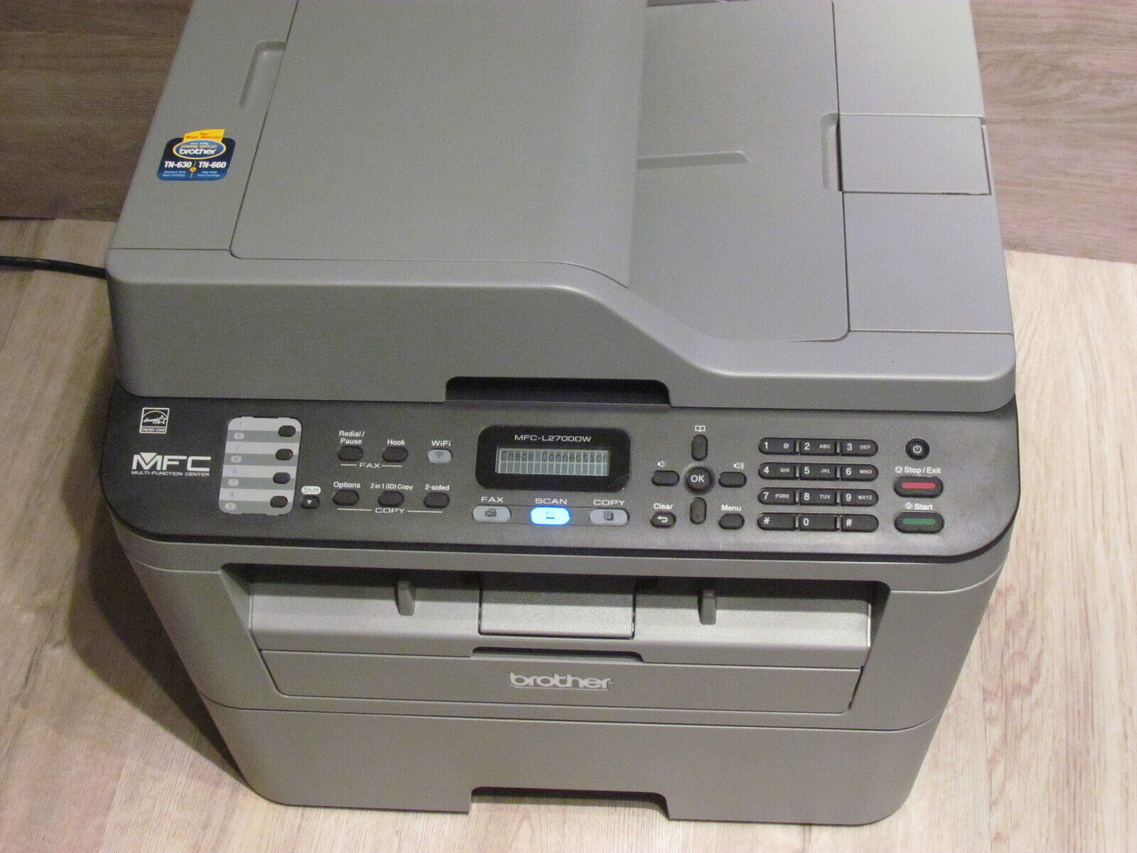 Brother MFCL2700DW Compact Laser All-in-One Printer Used Working Needs Toner