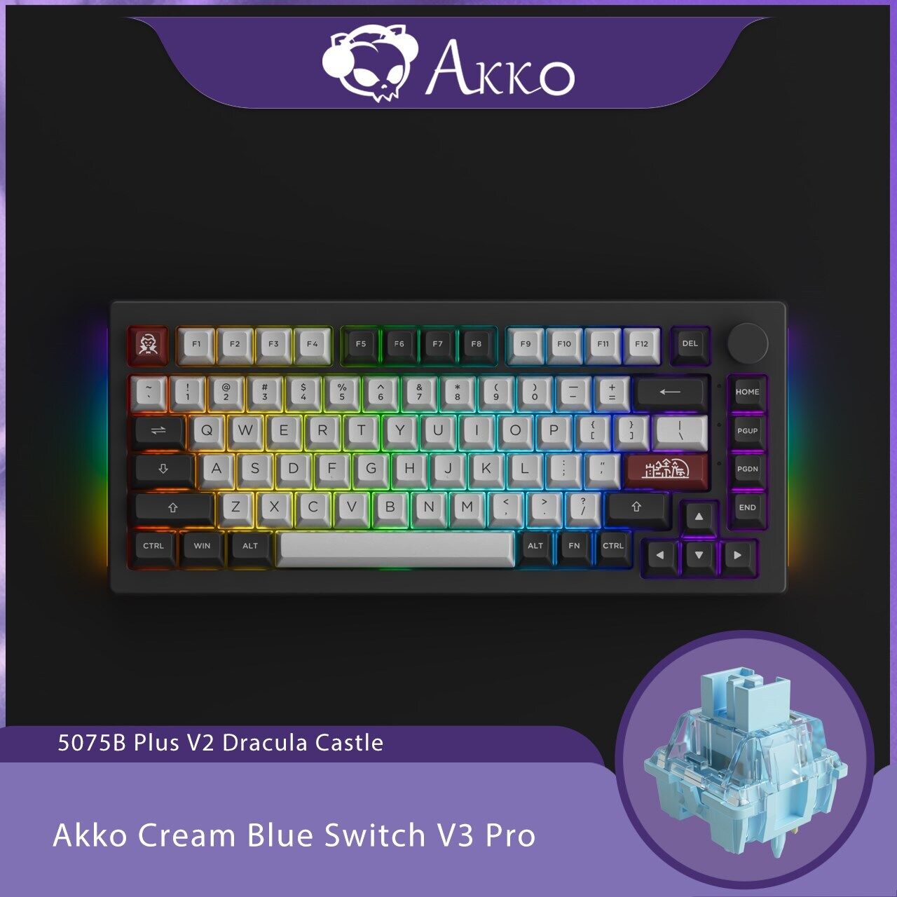 Akko 5075B Plus Dracula Castle 75% Mechanical RGB Gaming Keyboard