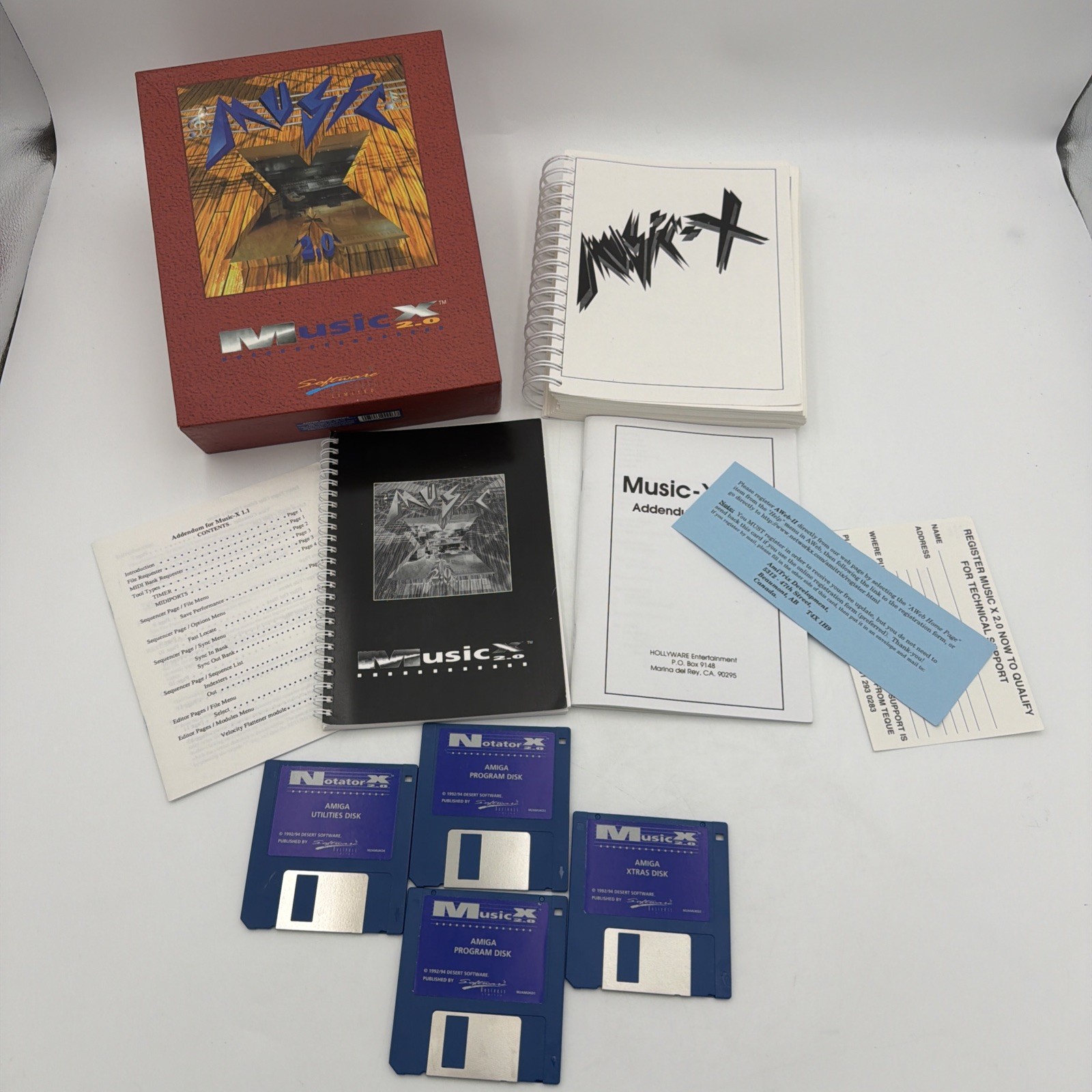 Music-X 2.0 Notator-X Commodor Amiga COMPLETE BOXED MIDI Software 4 Disks Tested
