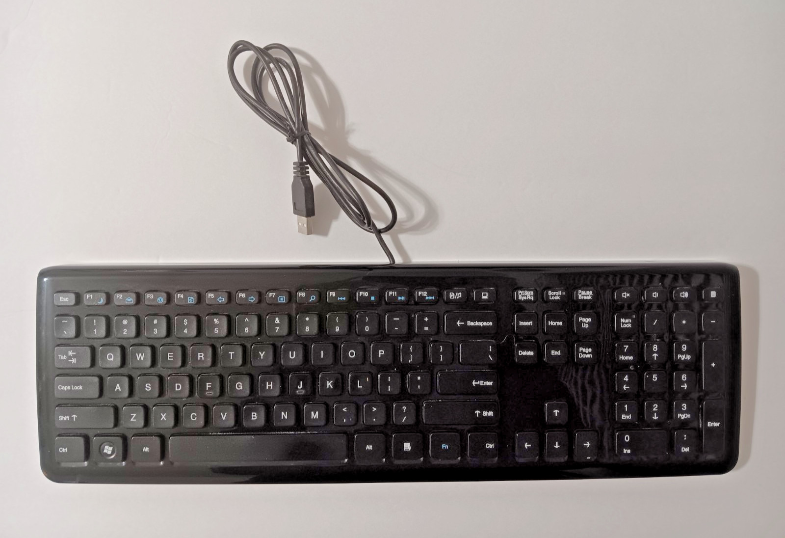 Acer USB Keyboard Wired Model #KU-0833 Black 104-key Tested