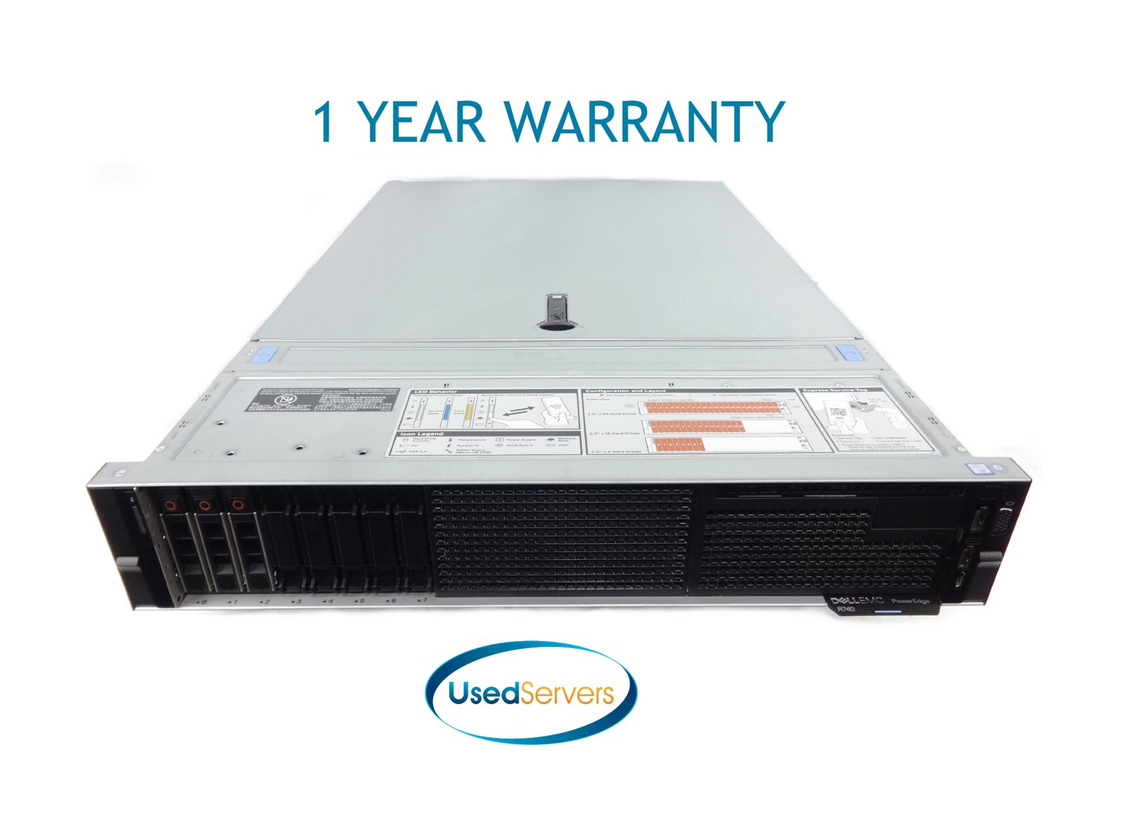 Poweredge R740 8SFF 2x SLVR 4112 2.6GHZ=8Cores NO RAM 3x HD TRAY H730P