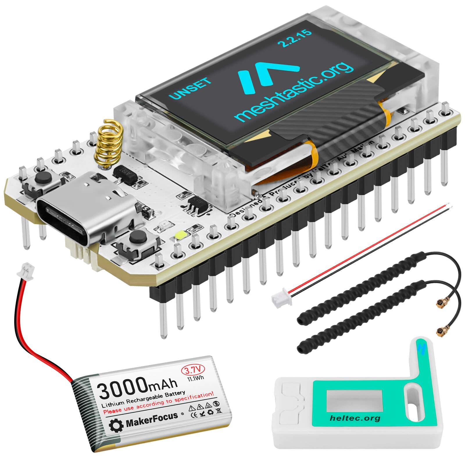 Esp32 Lora V3 Development Board With 3000mah Battery Protective Case 915mhz Ante