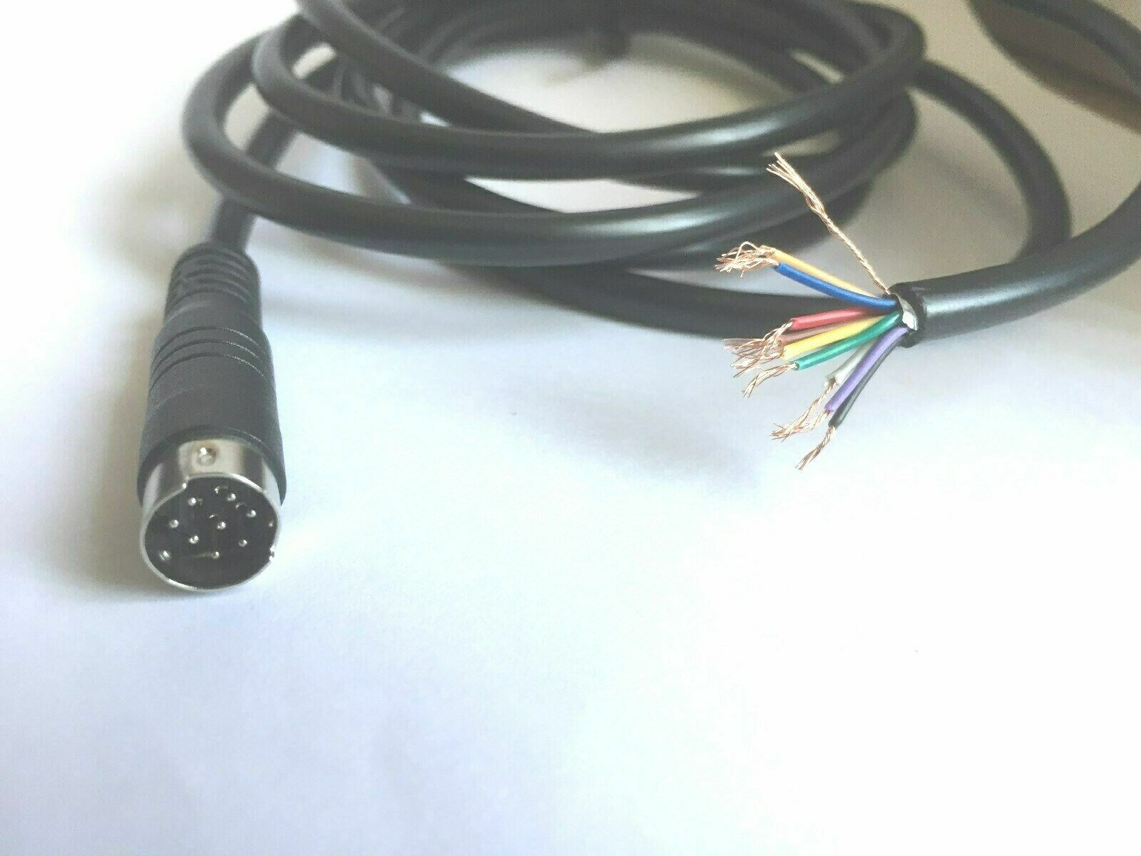 Grey Color 8 Pin Mini DIN Plug Breakout Cable, 3ft. 1m Lead, 8-way RS 463-518 