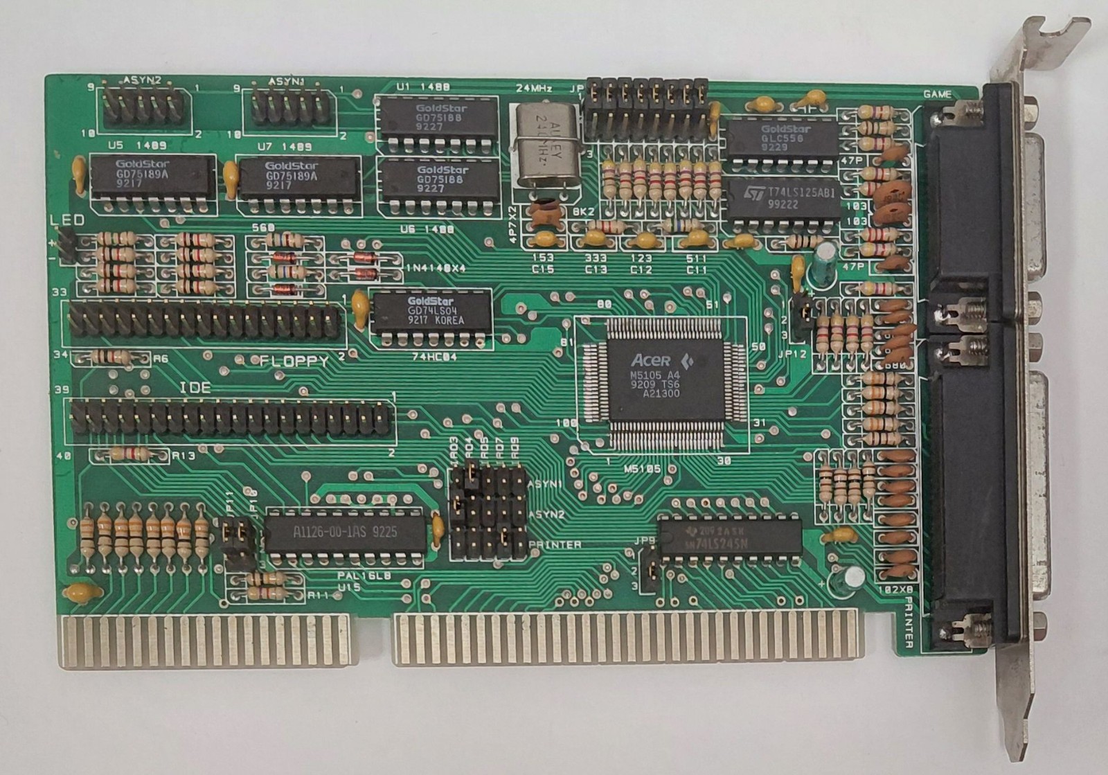 Kentech IDE-PLUS V2 Multi-I/O IDE Floppy ISA Controller (ACER M5105, Retro, 1992)