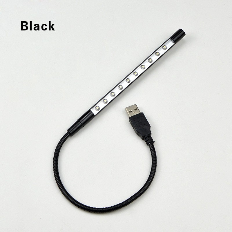LED USB Keyboard Night PC Light Flexible Lamp 10 LED for Reading Notebook Laptop
