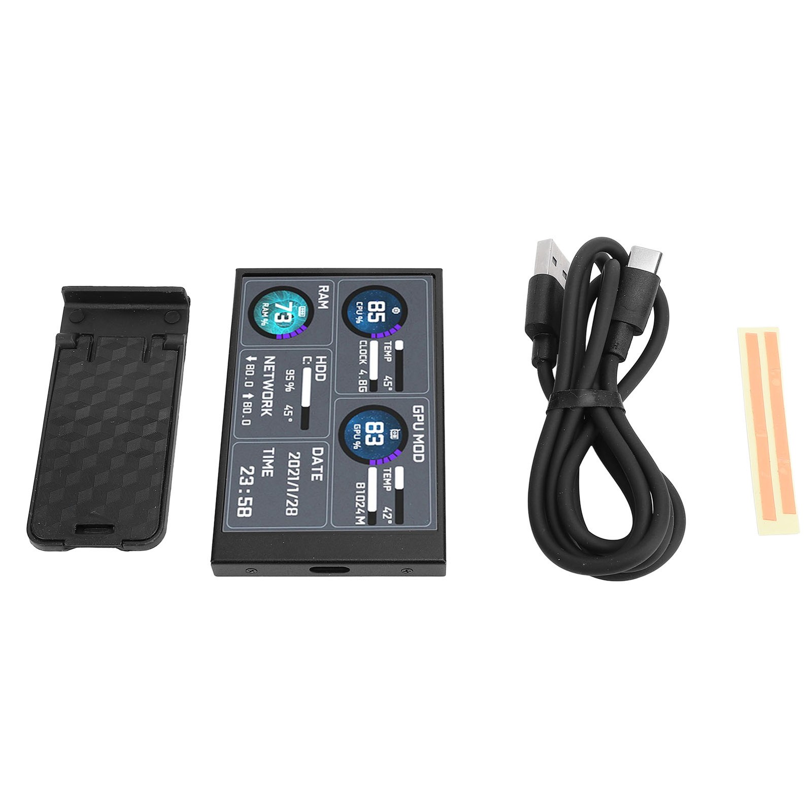 3.5inch IPS Secondary Screen USB C Computer Temperature Display Sub Screen IVGC