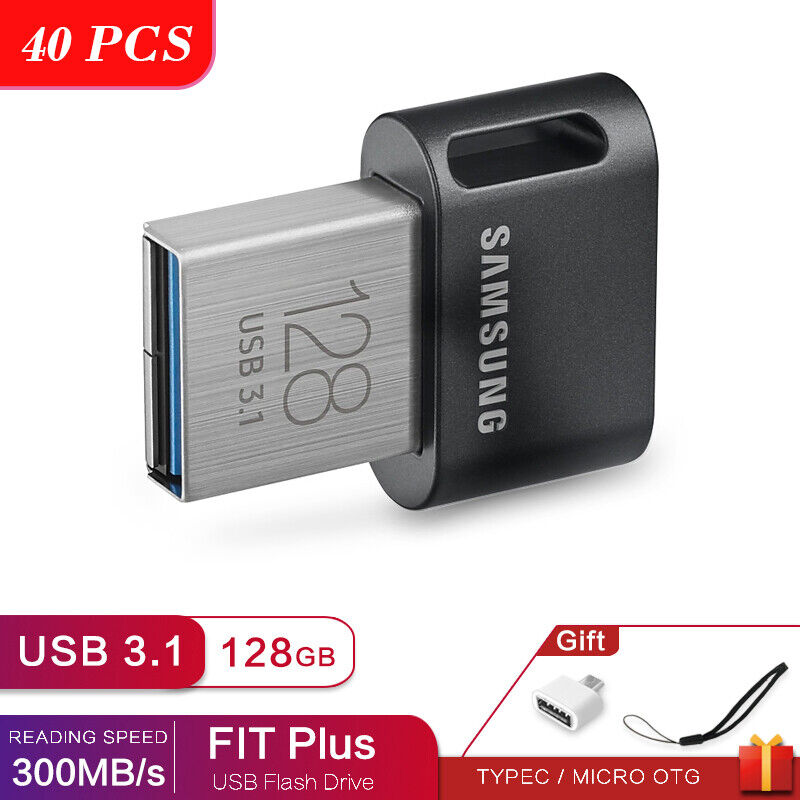 40PCS Samsung FIT Plus Tiny UDisk 128GB USB 3.1 Flash Drive Memory Thumb Stick