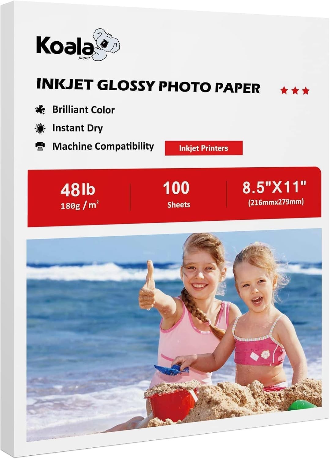Vivid Color Glossy Inkjet Photo Paper 8.5x11 - Ideal for Crafts & Presentations