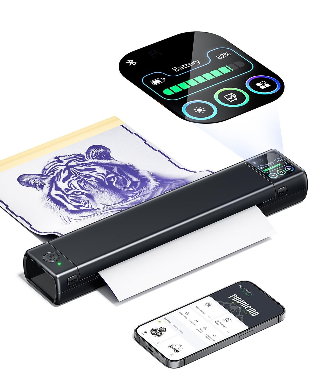 Phomemo M08F Plus Tattoo Stencil Printer with Touchscreen, Bluetooth Tattoo P...