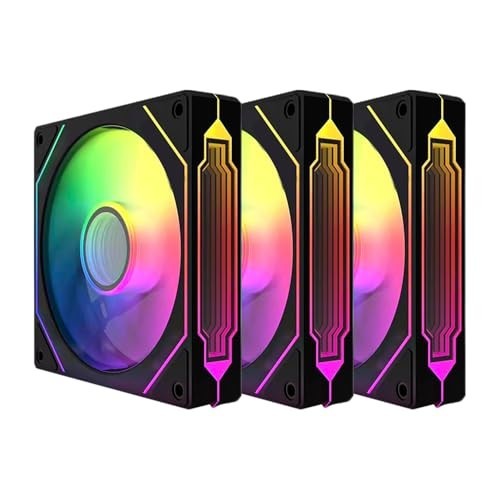X3 120mm ARGB Reverse Case Fans,Infinity Mirror RGB Prism4 Pro Black Reverse