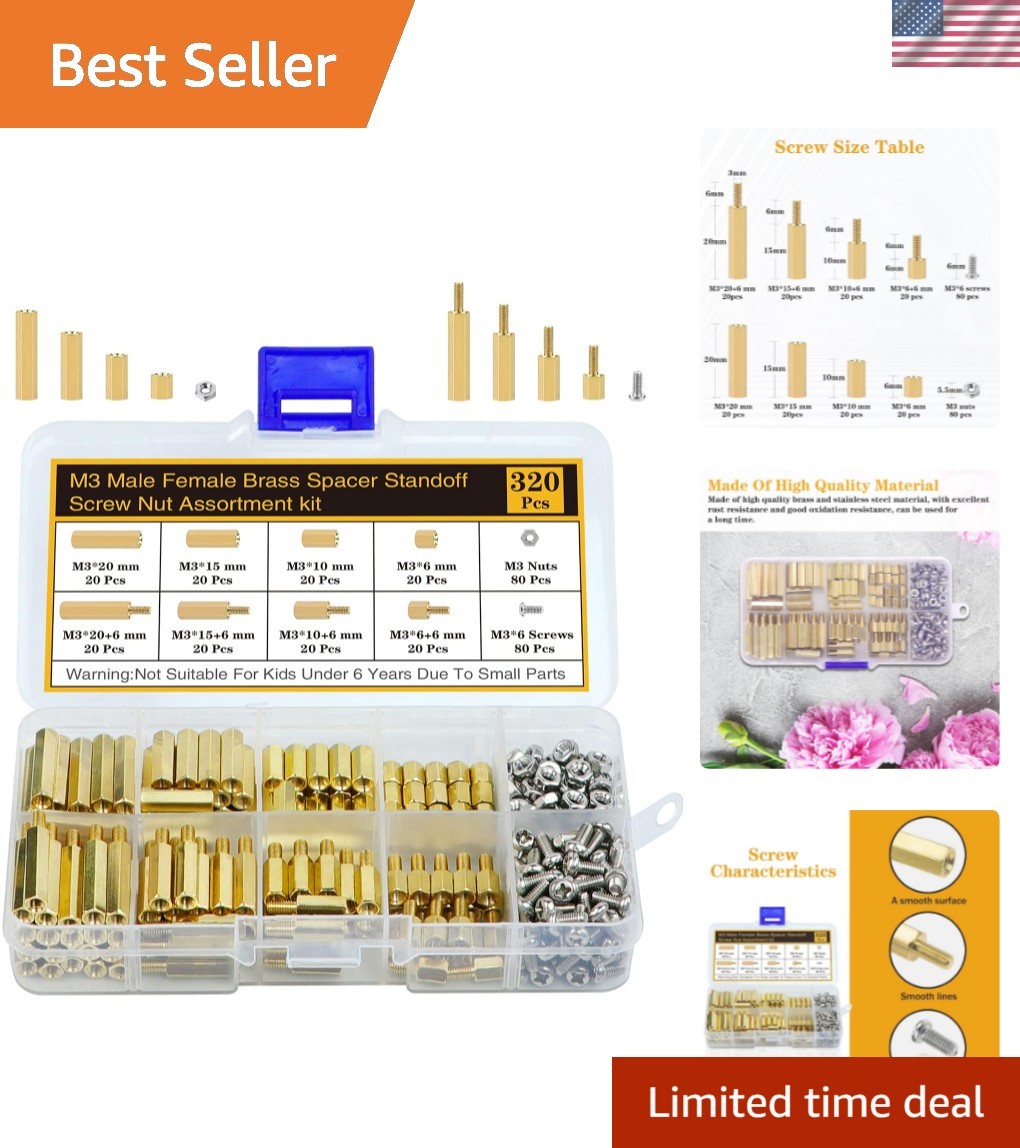 Comprehensive 320-Piece Motherboard Standoff Set - Perfect for Raspberry Pi