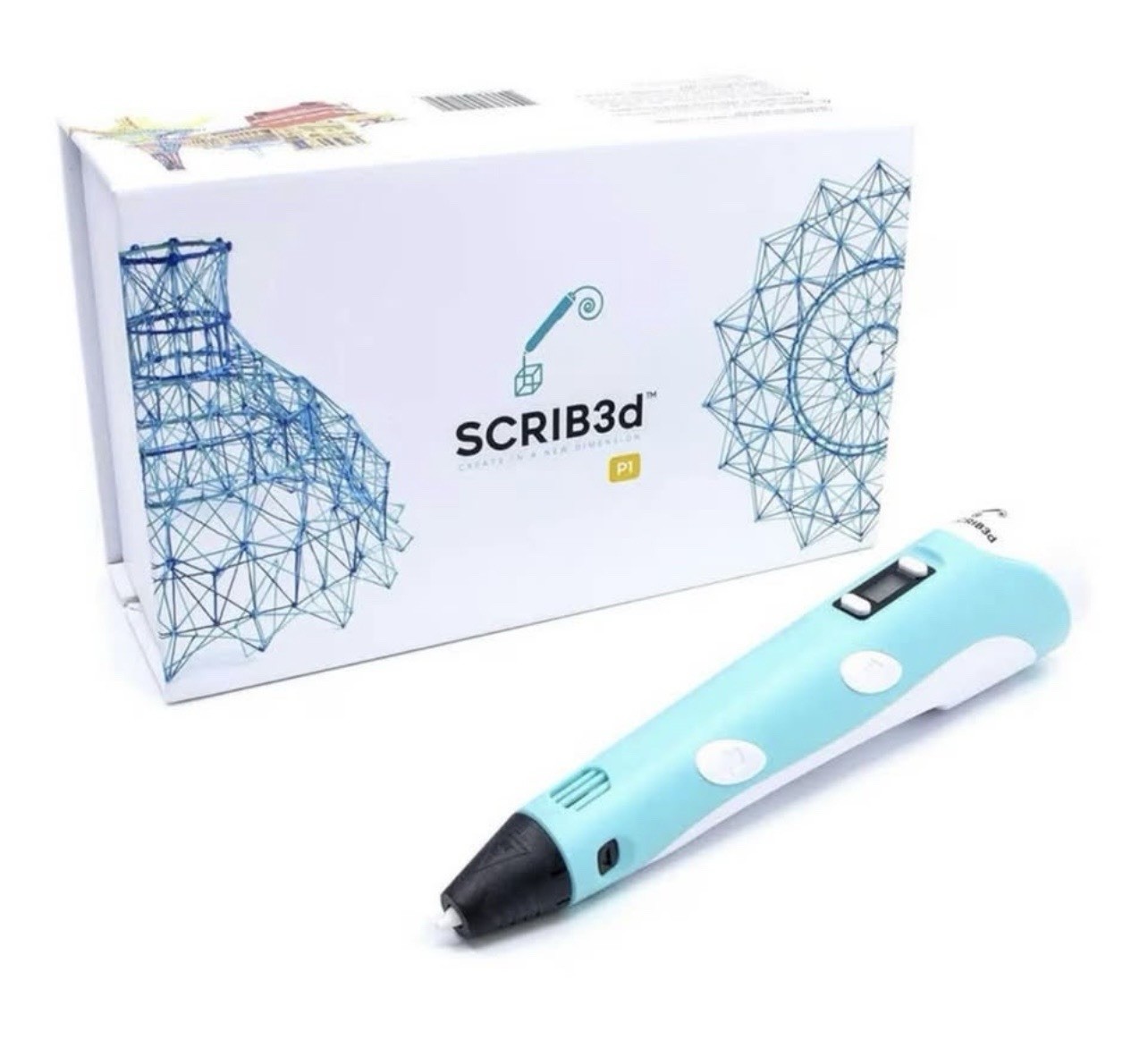 SCRIB3D P1 3D Printing Pen Kit, Adjustable Speed, USB, Filament Bundle, FDM