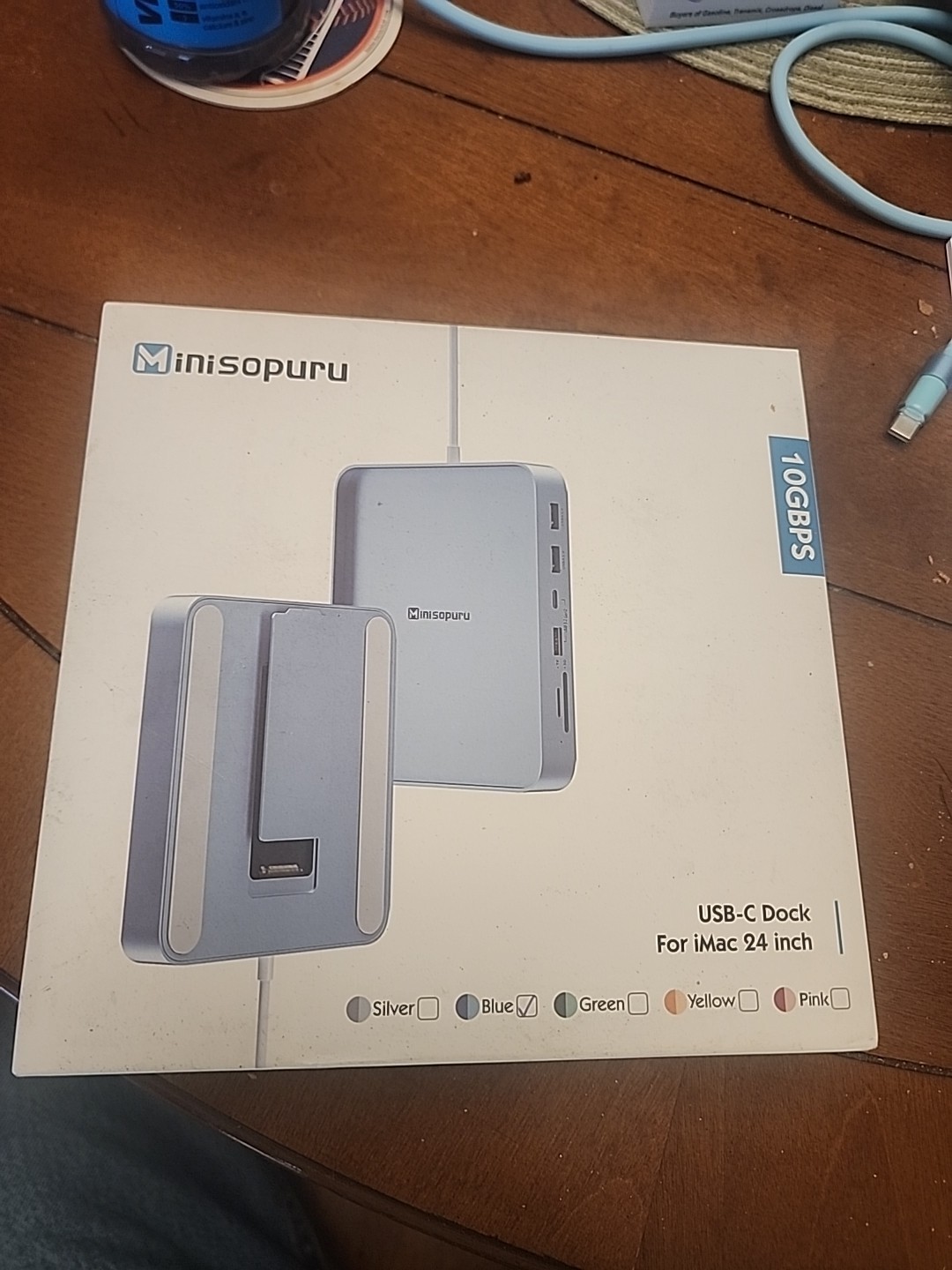 Minisopuru 10Gbps USB C Docking Station For 24" iMac M1/M3/M4 Blue New In Box