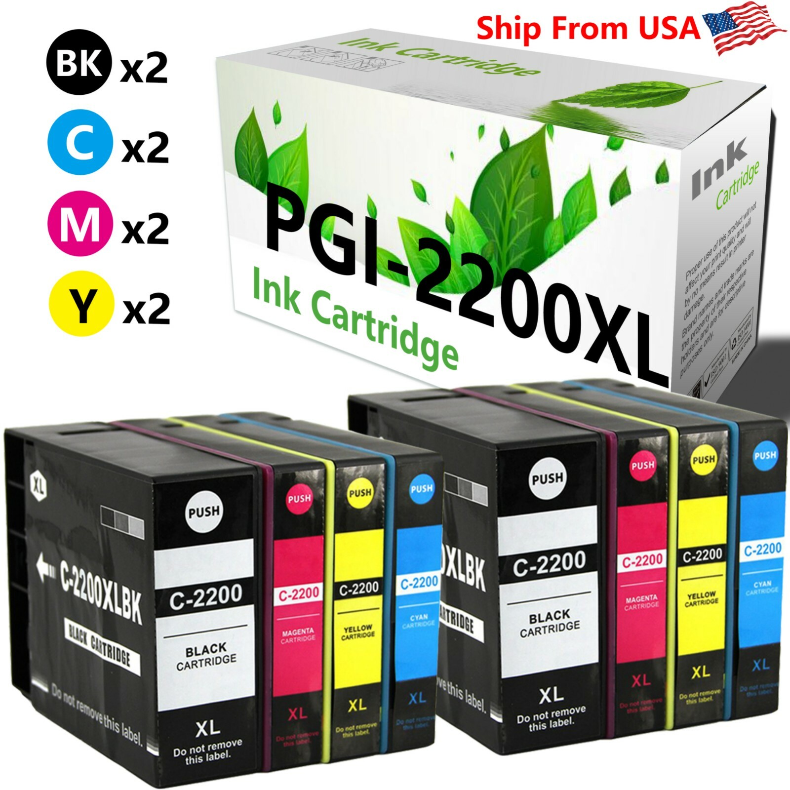 8Pack  PGI-2200XL PGI2200XL Ink Cartridge for MAXIFY MB5120 MB5020