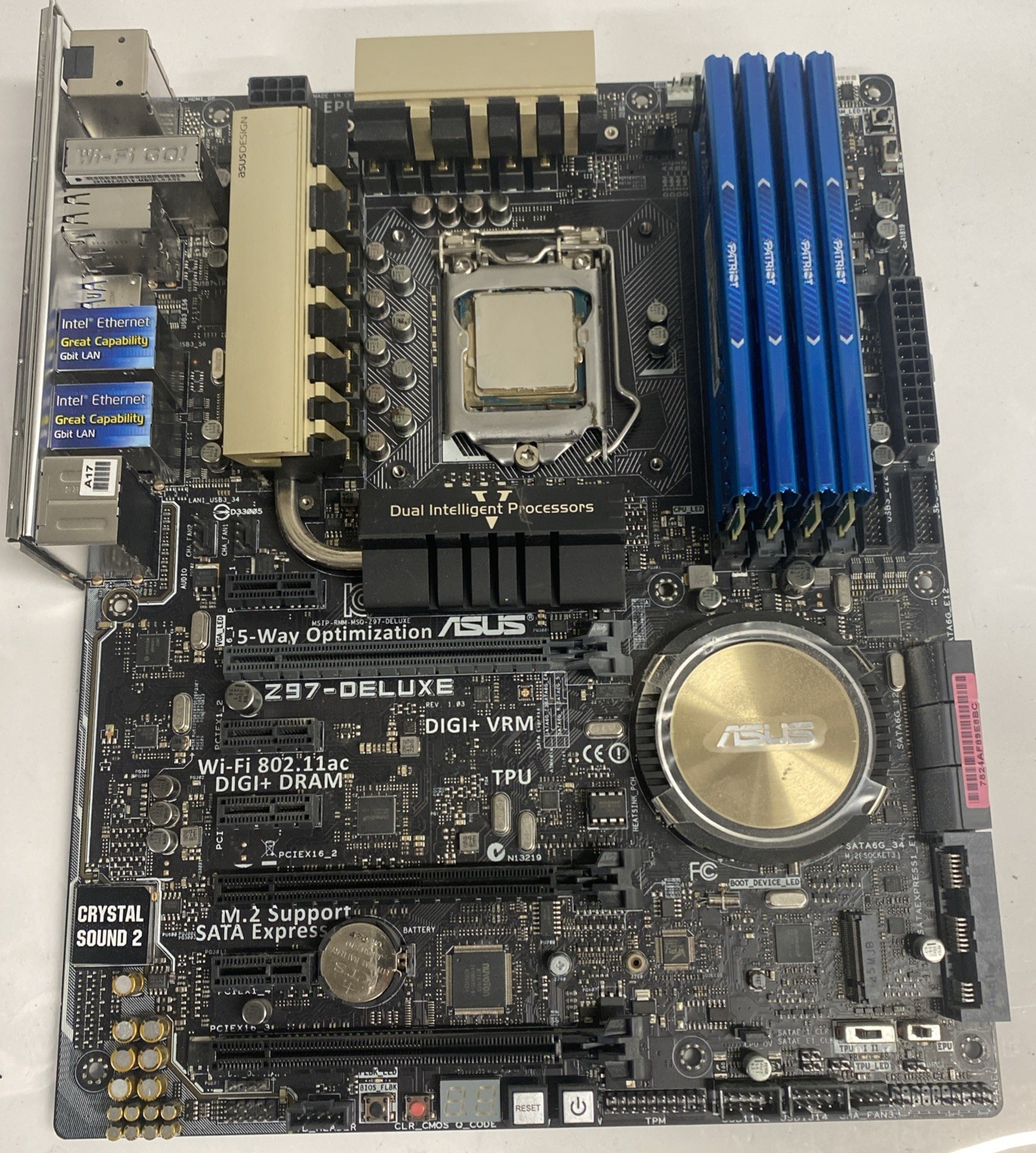 ASUS Z97-DELUXE LGA1150 Motherboard + Intel Core i7-4690K + 16GBRAM + I/O Shield