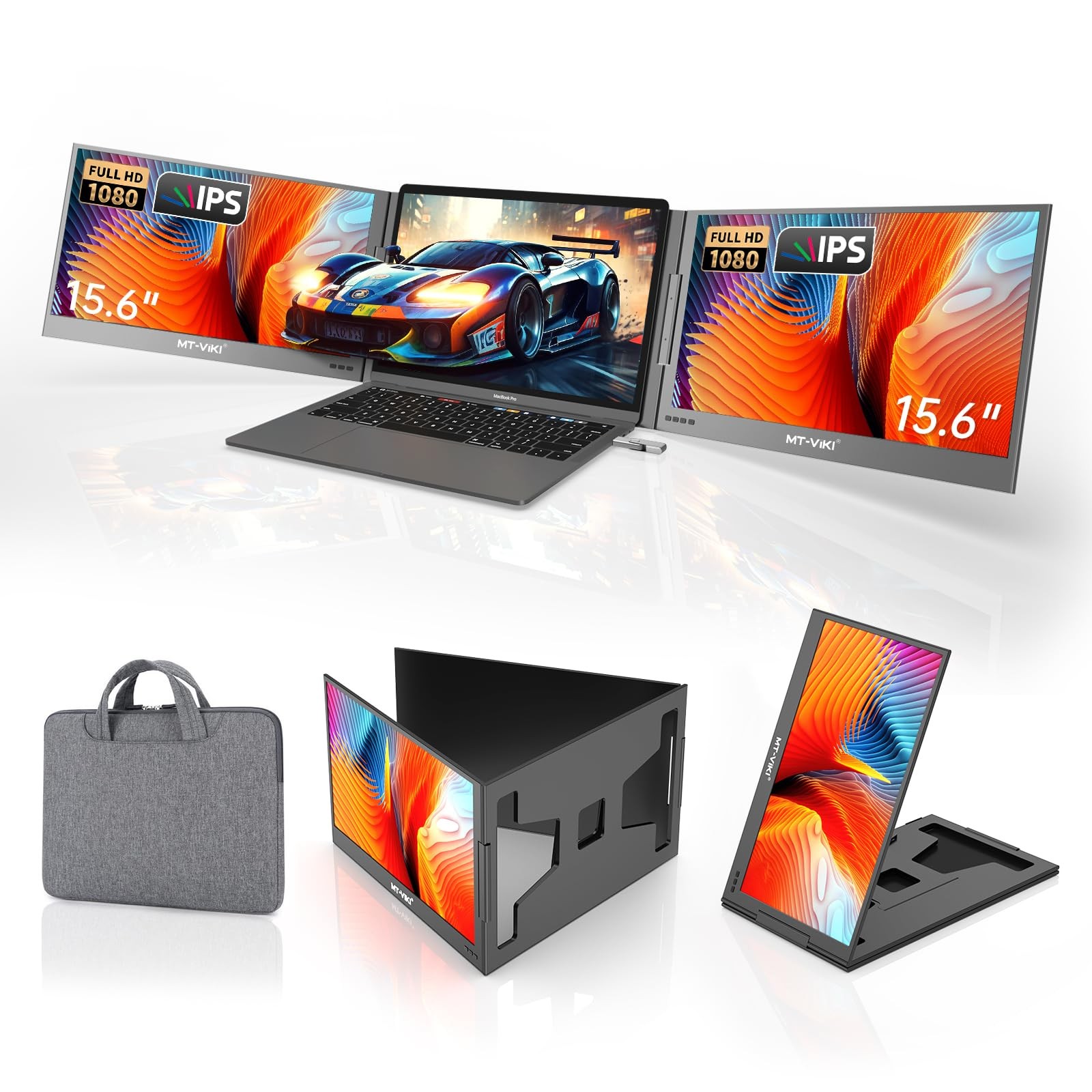 MT-VIKI 15.6 inch Laptop Screen Extender, Potable Monitor for 15.6"
