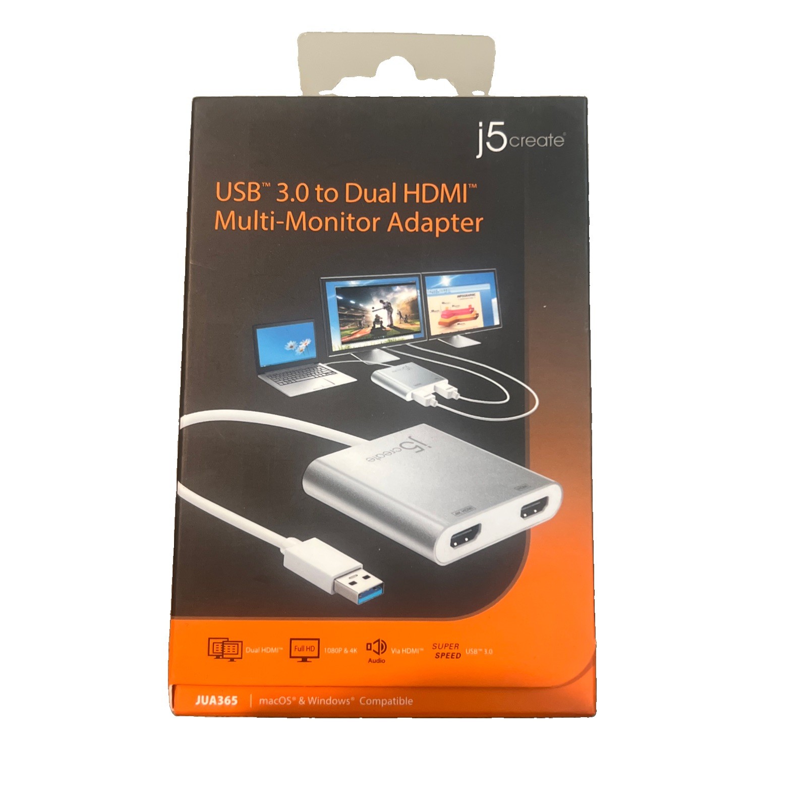 j5create - USB 3.0 to Dual HDMI Multi-Monitor Adapter - Silver JUA365 *FREE SHIP