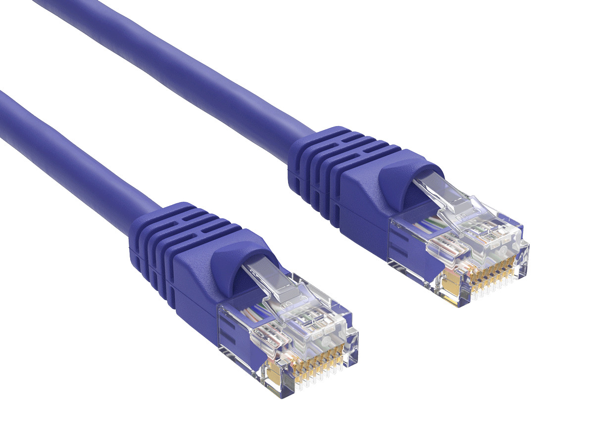 25ft Cat5e UTP Ethernet Network Patch Cable Snagless 24AWG Bare Copper, Purple