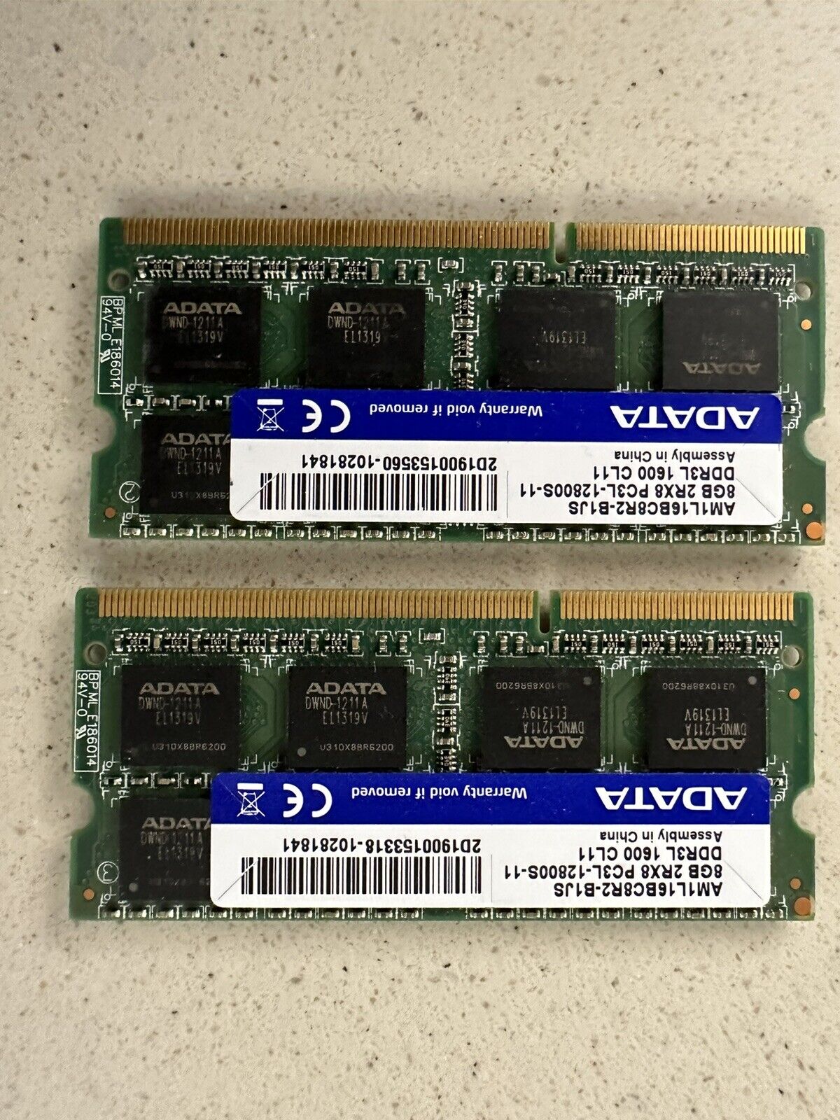 ADATA 16GB (2x8Gb) PC3L-12800S DDR3L 1600Mhz 2Rx8 Laptop Memory RAM
