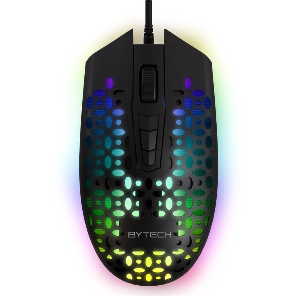 BYTECH Gaming Light Up Wired Mouse RGB LED USB Optical Black BYGAMS003BK