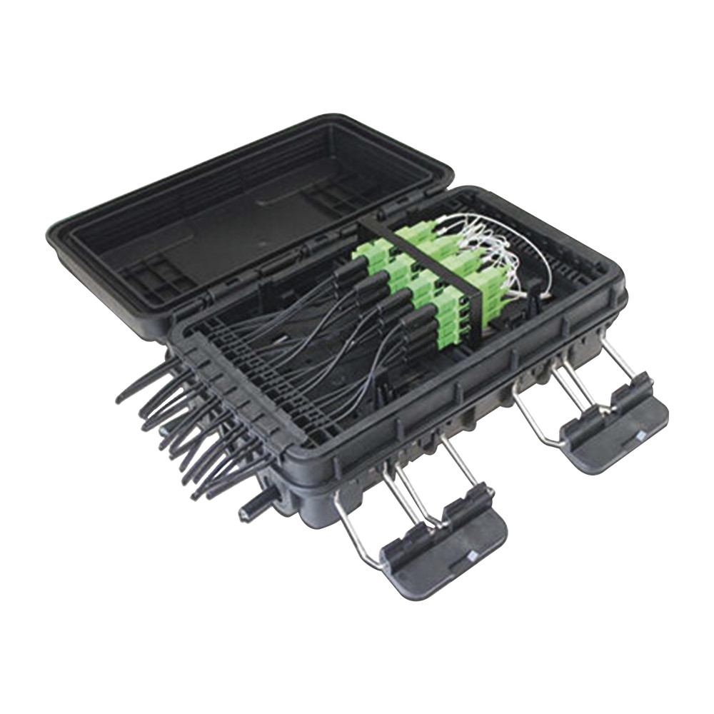 FTTH Fiber Termination Box 16 Ports 8 SC/APC adapters IP65 Black
