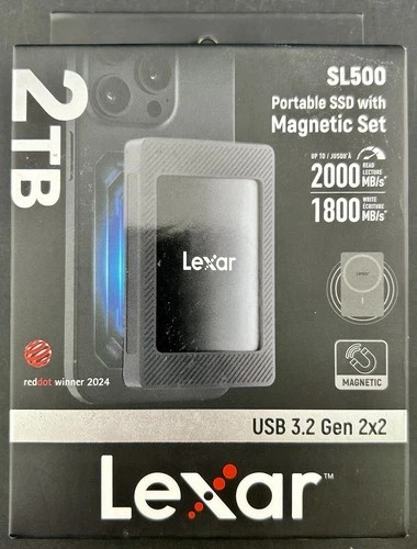 2TB Lexar SL500 Portable SSD Magnetic Set USB 3.2 Gen 2x2 BRAND NEW SEALED