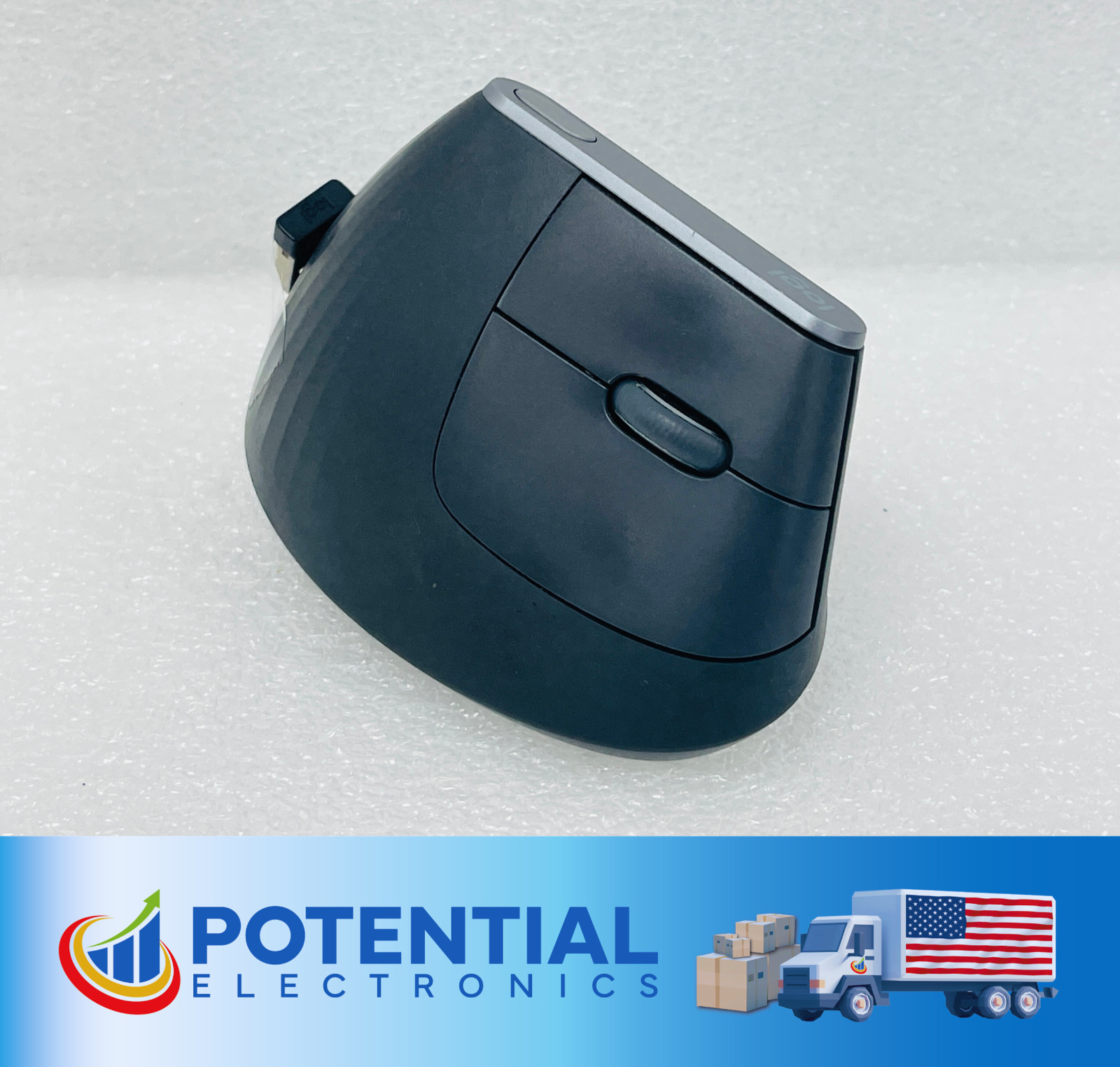 USED - Logi MX Vertical Ergonomic Bluetooth Mouse M-R0074 Logitech With Dongle