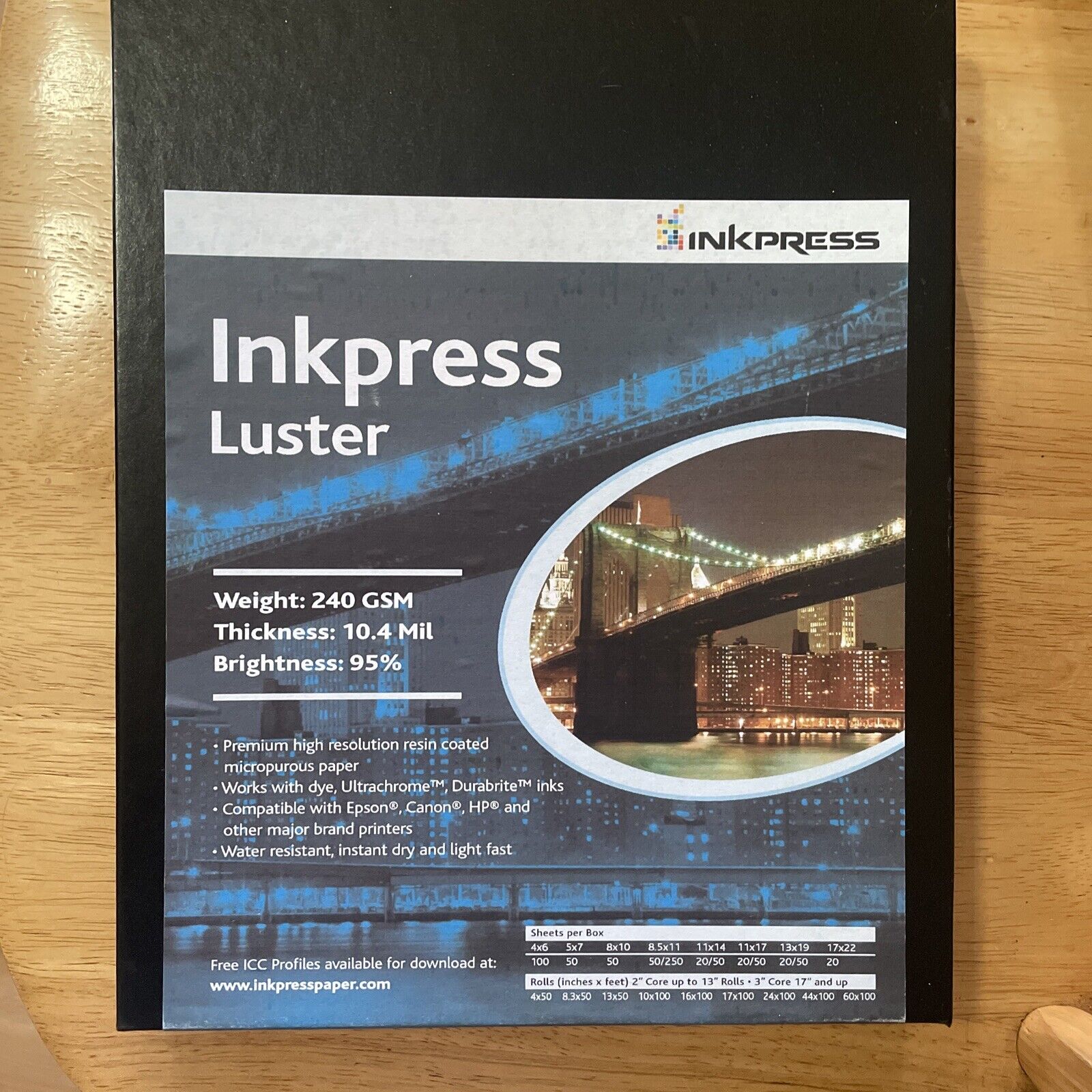 Inkpress Media Luster Single Sided Photo Paper 50 Sheets 