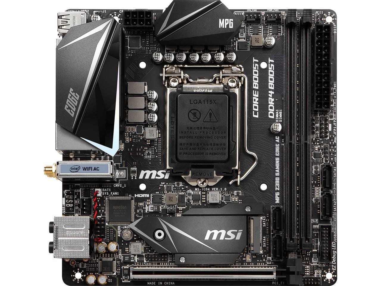 MSI MPG Z390I GAMING EDGE AC LGA1151 Mini ITX WiFi AC, HDMI, 6+2 Phase VRM