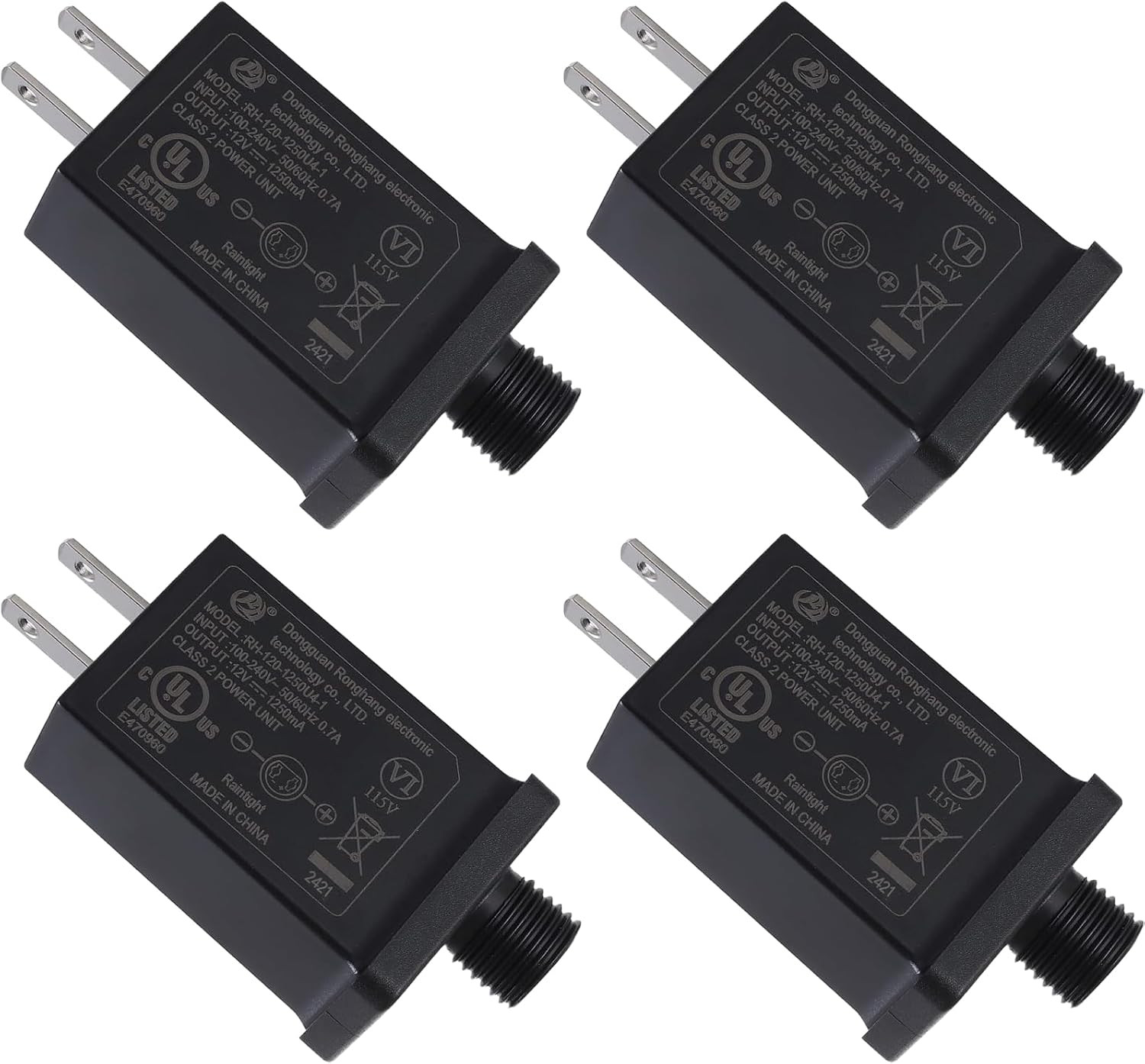 4Pack Replacement Yard Inflatable Adapter, 12V 1.25A Power Supply Adaptor for Ou