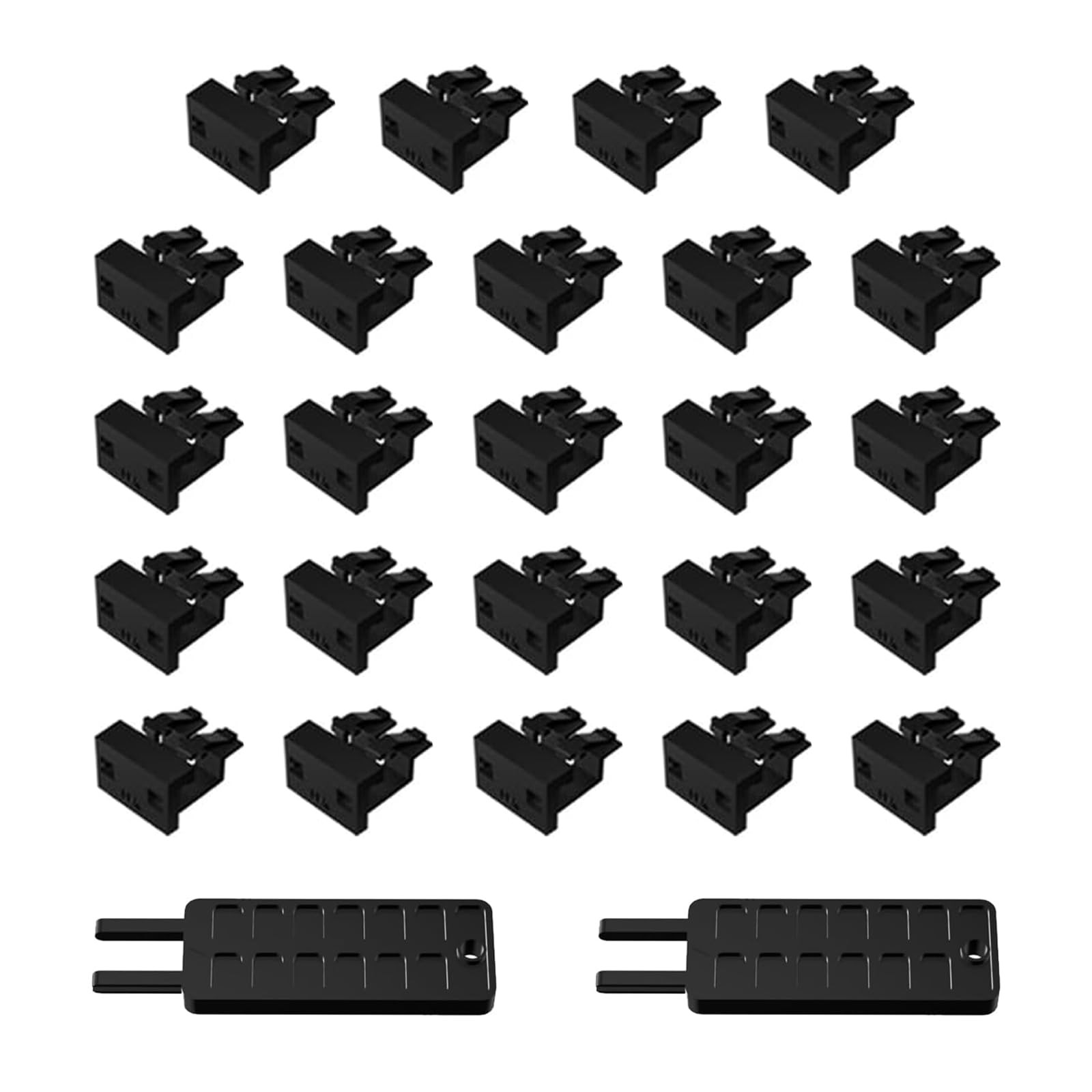 24 PCS LC Security Locks Fiber Optic Cable Adapter Interface Dust Lock 2 Key