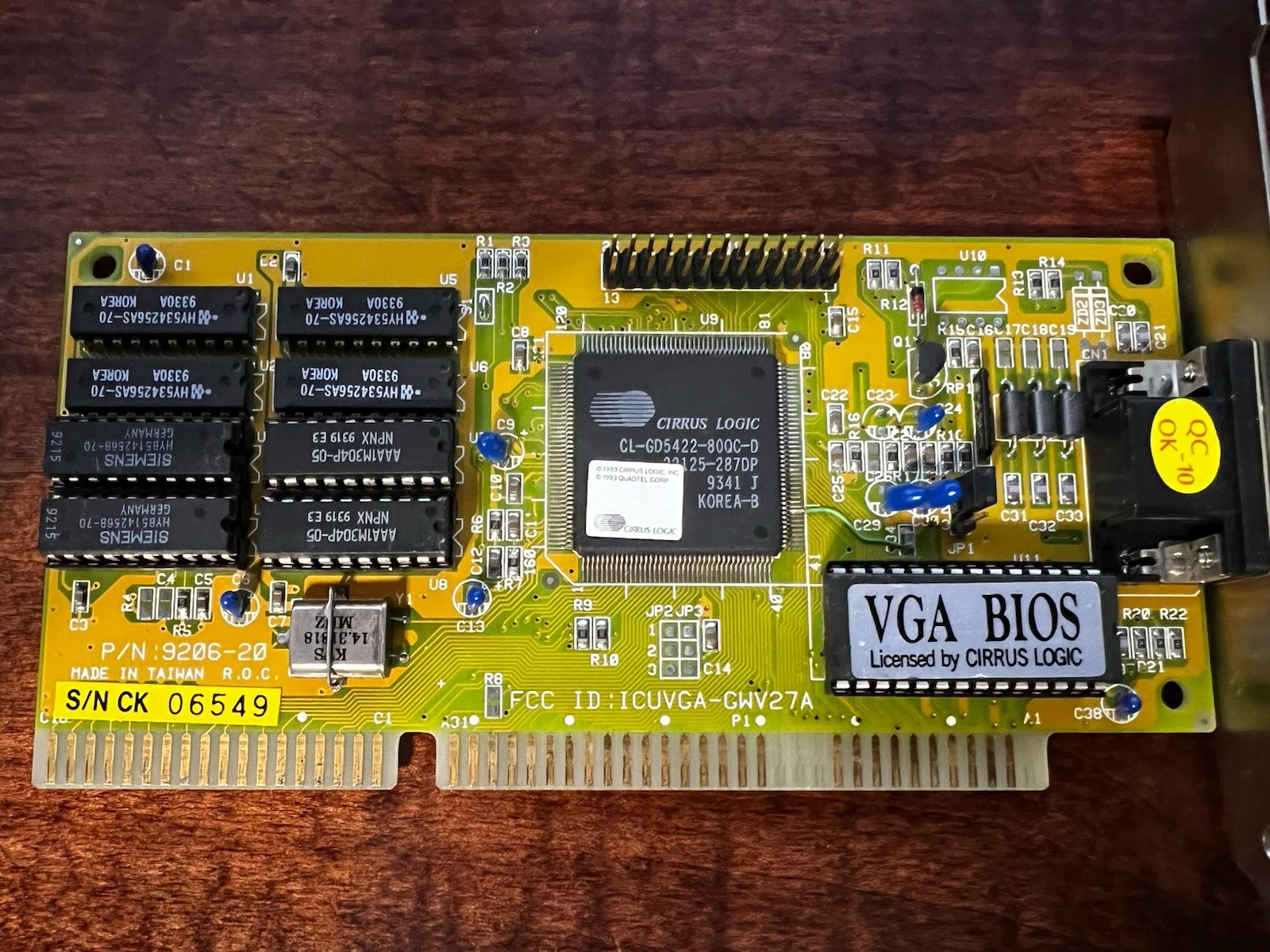 Gainward Cardex Cirrus Logic CL-GD5422 1MB ISA VGA Video Card 386 486 Tested