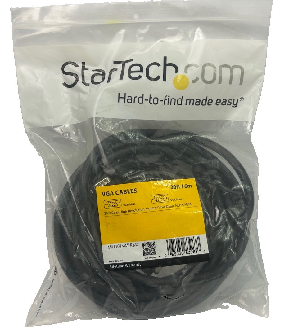 Startech.com  25ft VGA Monitor Cable Coax High Resolution HD15 M/M MXT101MMHQ25