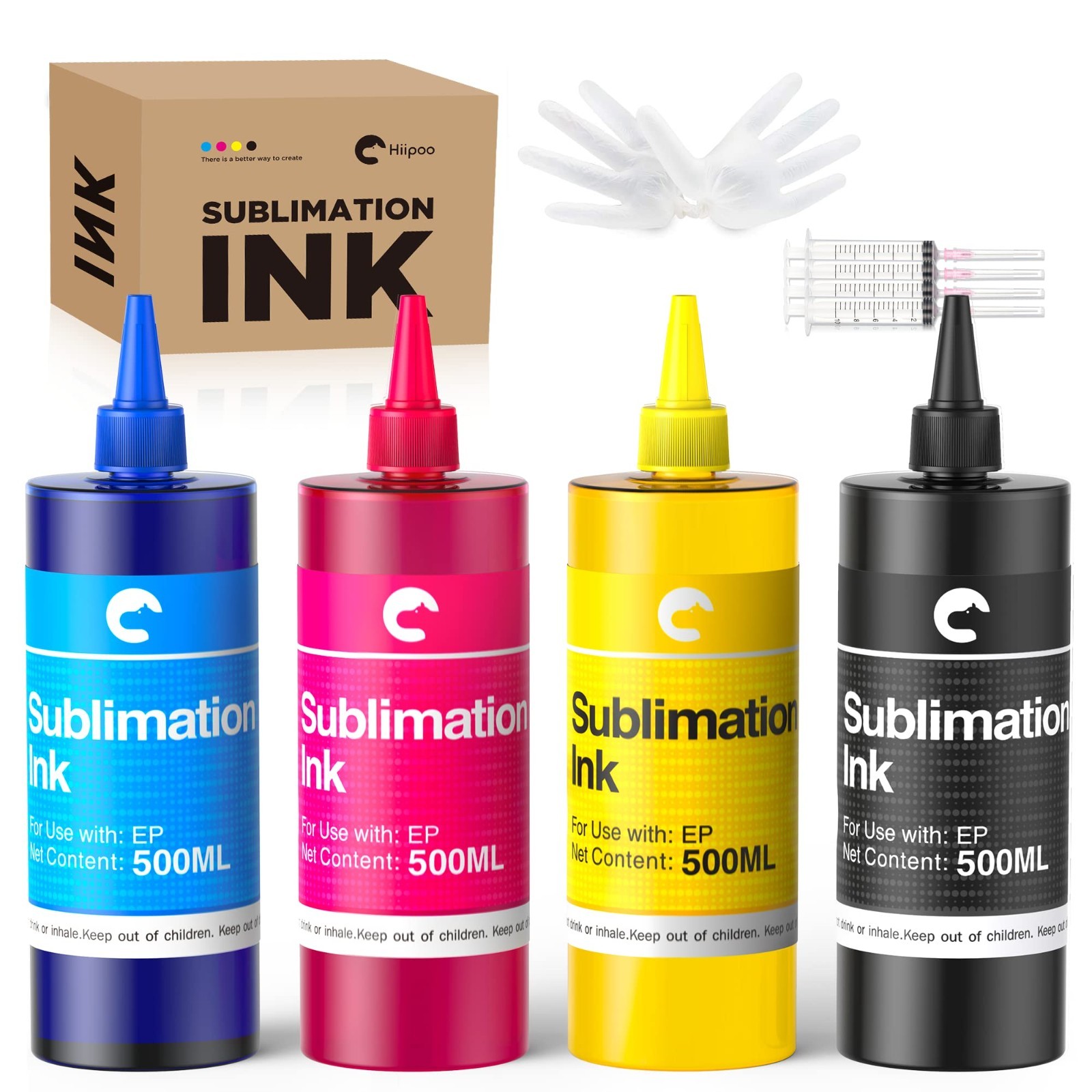 2000ml Sublimation Ink Refill for Inkjet Printers - Heat Press Transfer for Mugs
