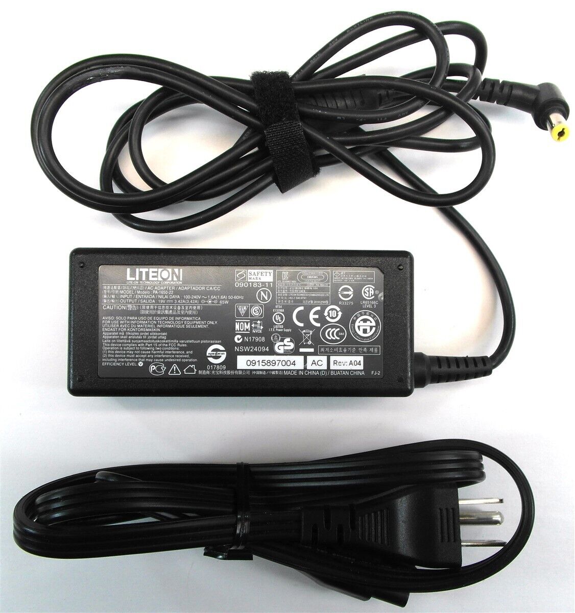 Genuine LiteOn for ACER Laptop Charger AC Power Adapter PA-1650-22 19V 3.42A 65W