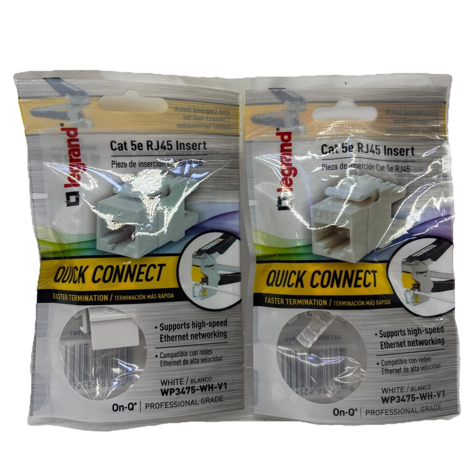 Legrand Cat 5e RJ45 Insert Quick Connect, Faster Termination White Lot Of 2 {C}