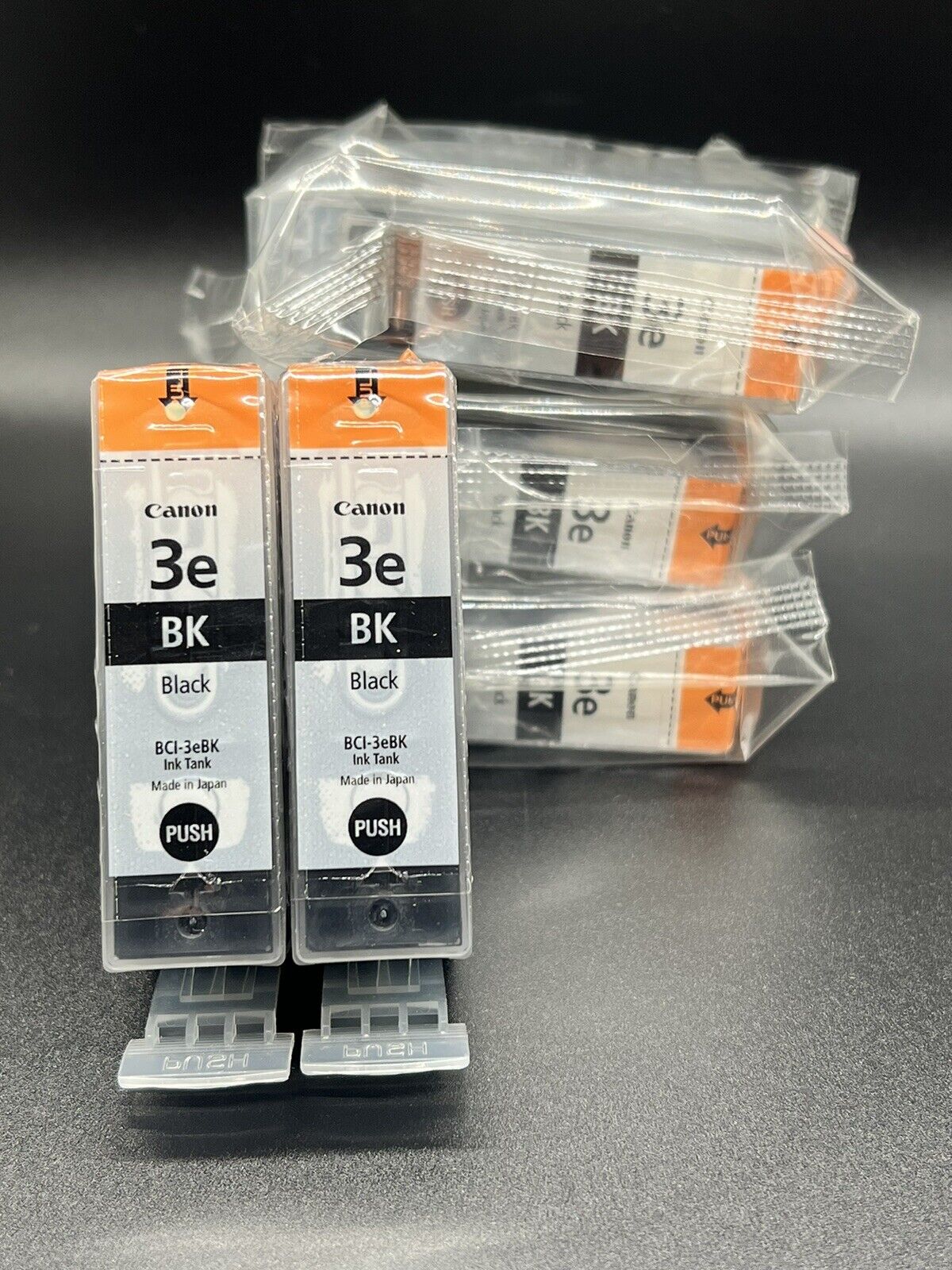 Genuine Canon 3e BK 5-Pack Black Ink Cartridges, New - No Box