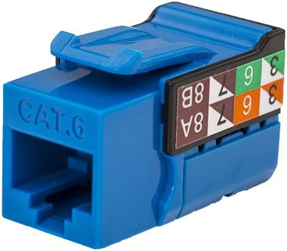 CAT6 RJ45 Keystone Jack, V-Max Series - Blue Color - (50 Pack)