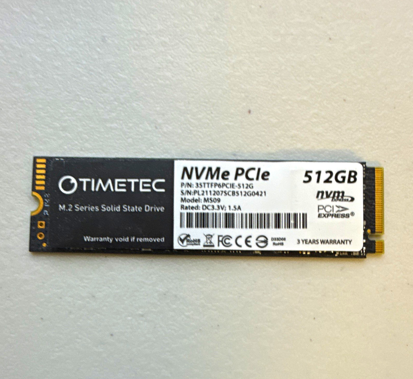 Timetec MS09 512GB NVMe PCIe M.2 Internal SSD 35TTFP6PCIE-512G
