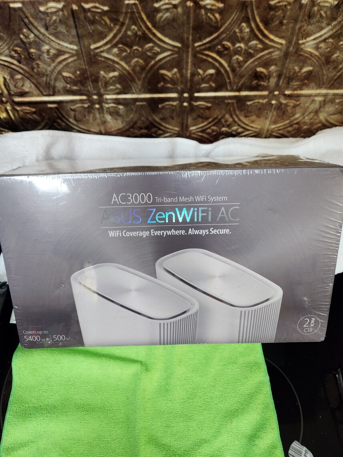 Asus Zenwifi Ac Whole Home Tri-Band 2 Pack CT8 AC 3000 New Sealed White Nice