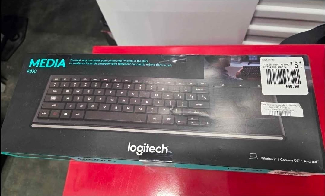 Logitech K830 Wireless Illuminated Keyboard, Black English QWERTY Layout