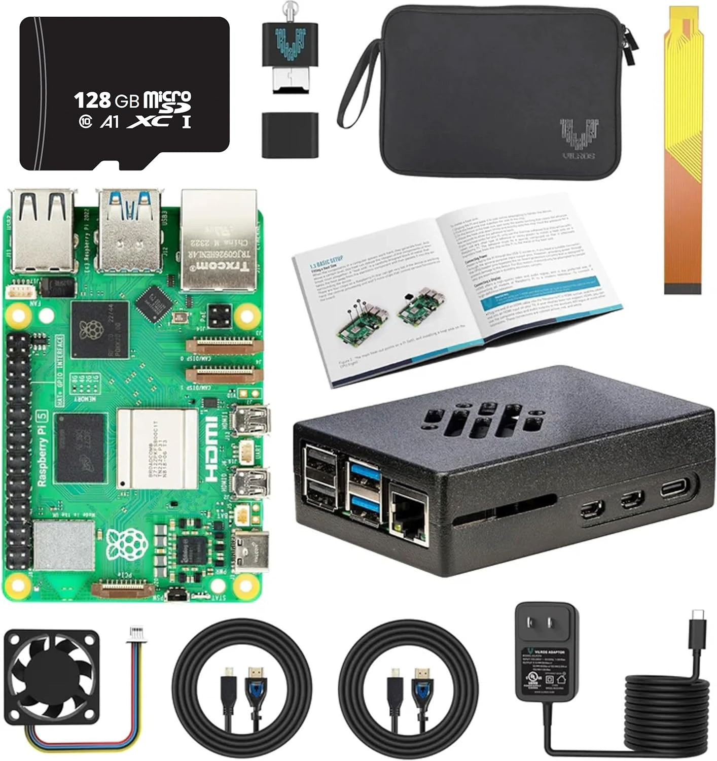 Raspberry Pi 5 Passive & Active Cooling Max Starter Kit (1GB RAM)