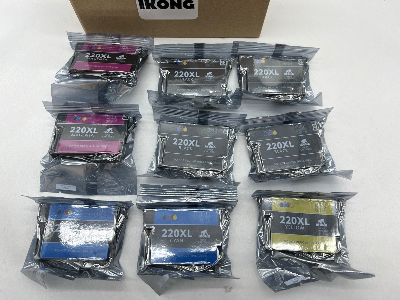 IKONG Black, Cyan, Yellow, Magenta 220XL Ink Cartridges - 9 Pack