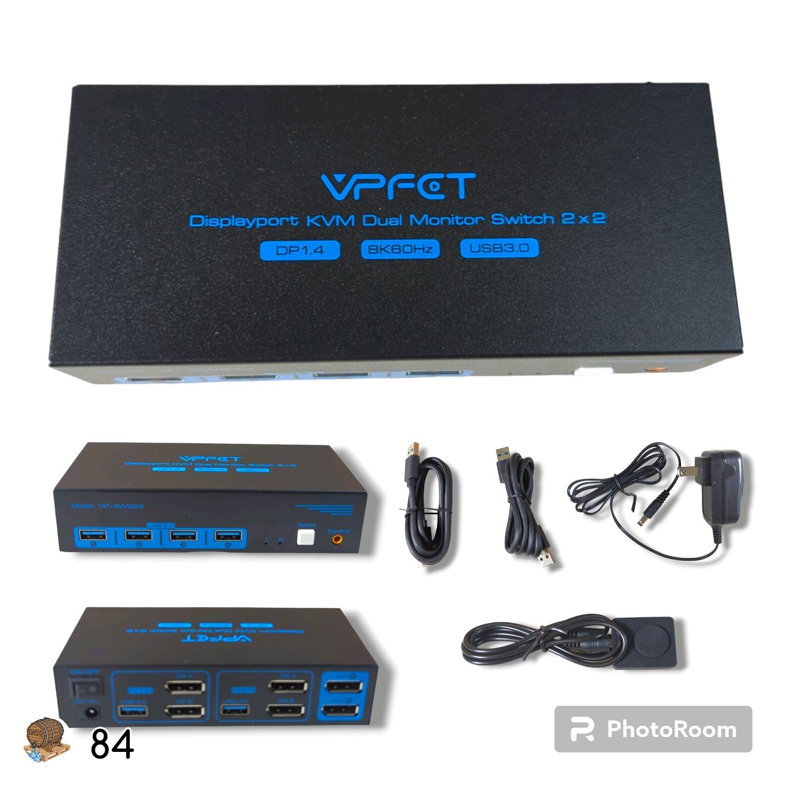 VP-SW223 4K HDMI KVM Switch 2x2 Dual Monitor & Ports