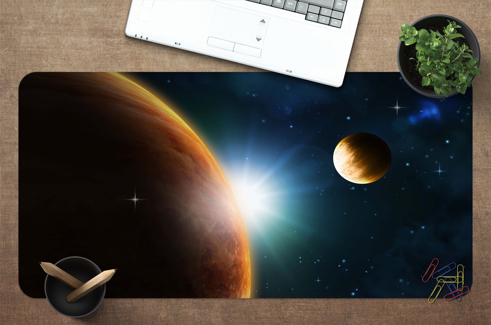 3D Sun Moon Earth Universe 9 Non-slip Office Desk Mouse Keyboard Game