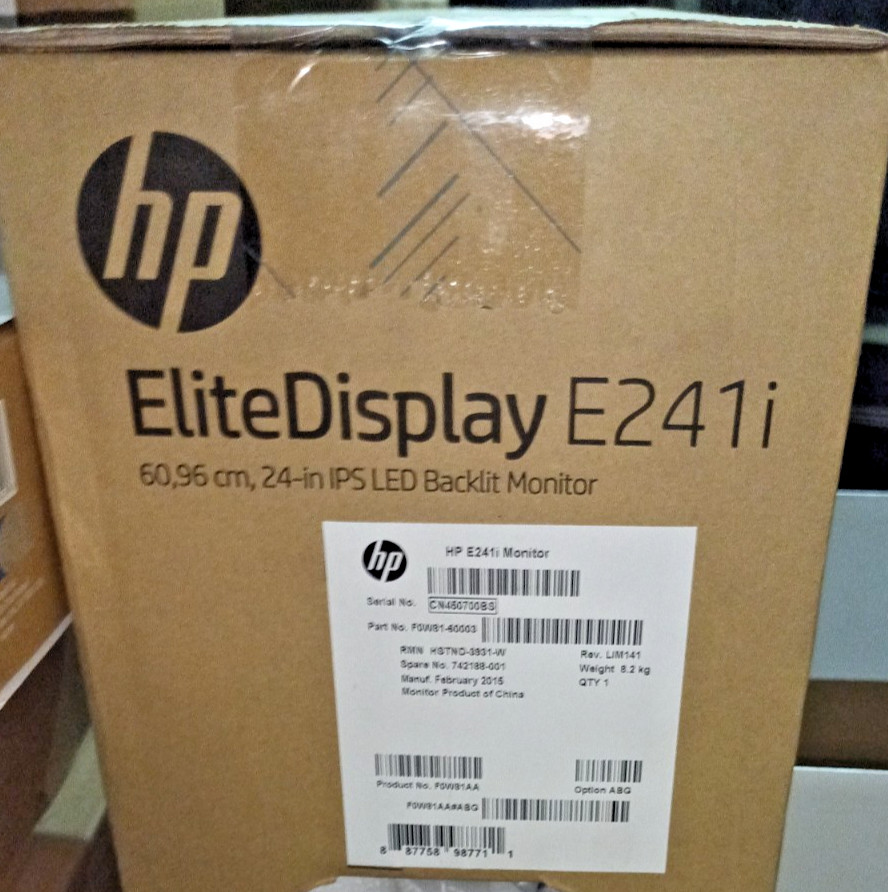 HP EliteDisplay E241i 24" IPS LED Backlit Monitor F9W81AA - Brand New In Box