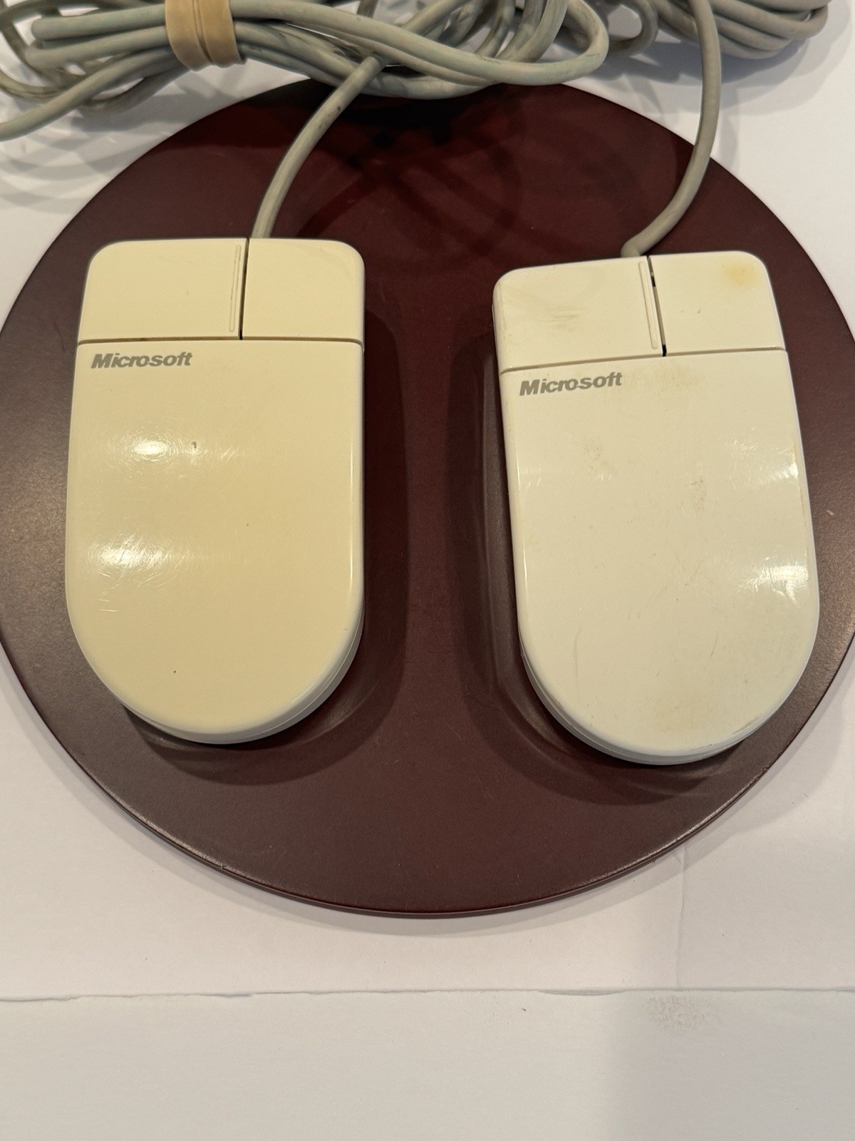 Vintage Microsoft Mouse 2.0 Lot - 1 Serial DB9 & 1 PS/2 Dove Bar Mice