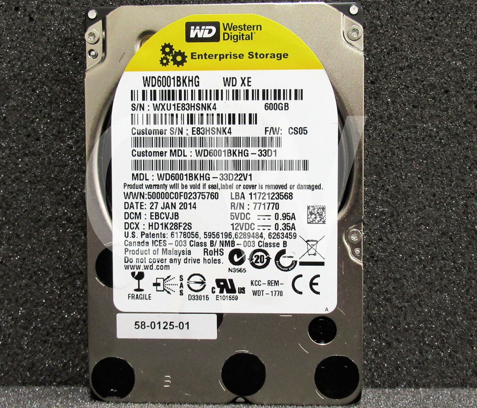 WD6001BKHG Western Digital XE 600GB 10K RPM 6Gb/s 2.5" SAS HDD Hard Drive