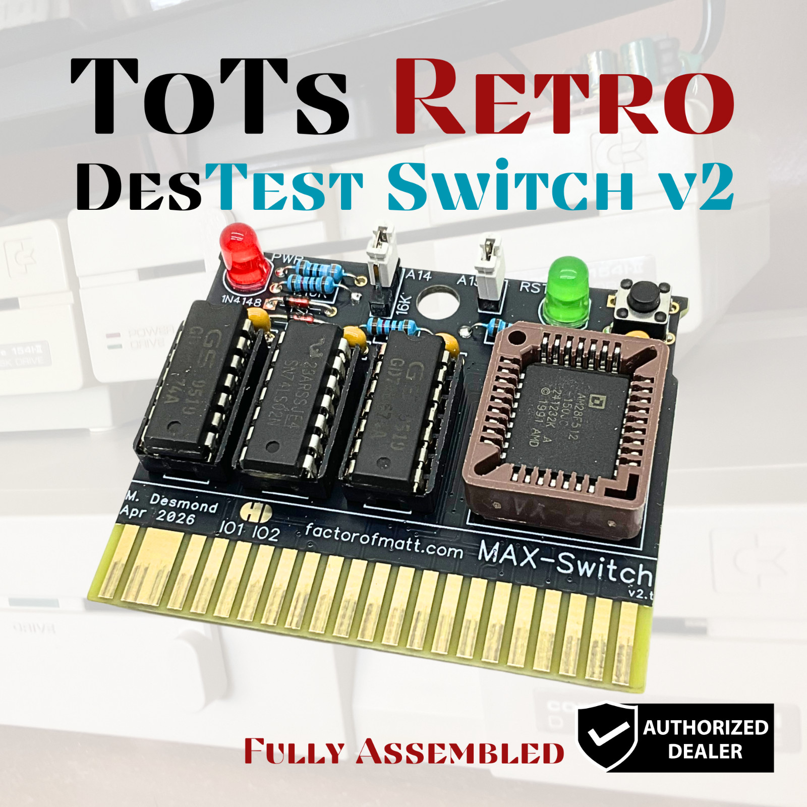 DesTEST Switch v2 Commodore c64 c64c c128 Ram Diagnostic Cartridge